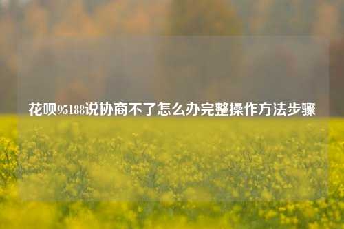 花呗95188说协商不了怎么办完整操作方法步骤