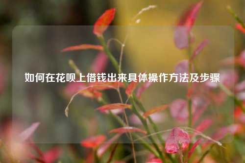 如何在花呗上借Q出来具体操作方法及步骤